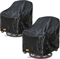 Outdoor Swivel Chair Covers 2 Pack Black - Heavy Duty Waterproof