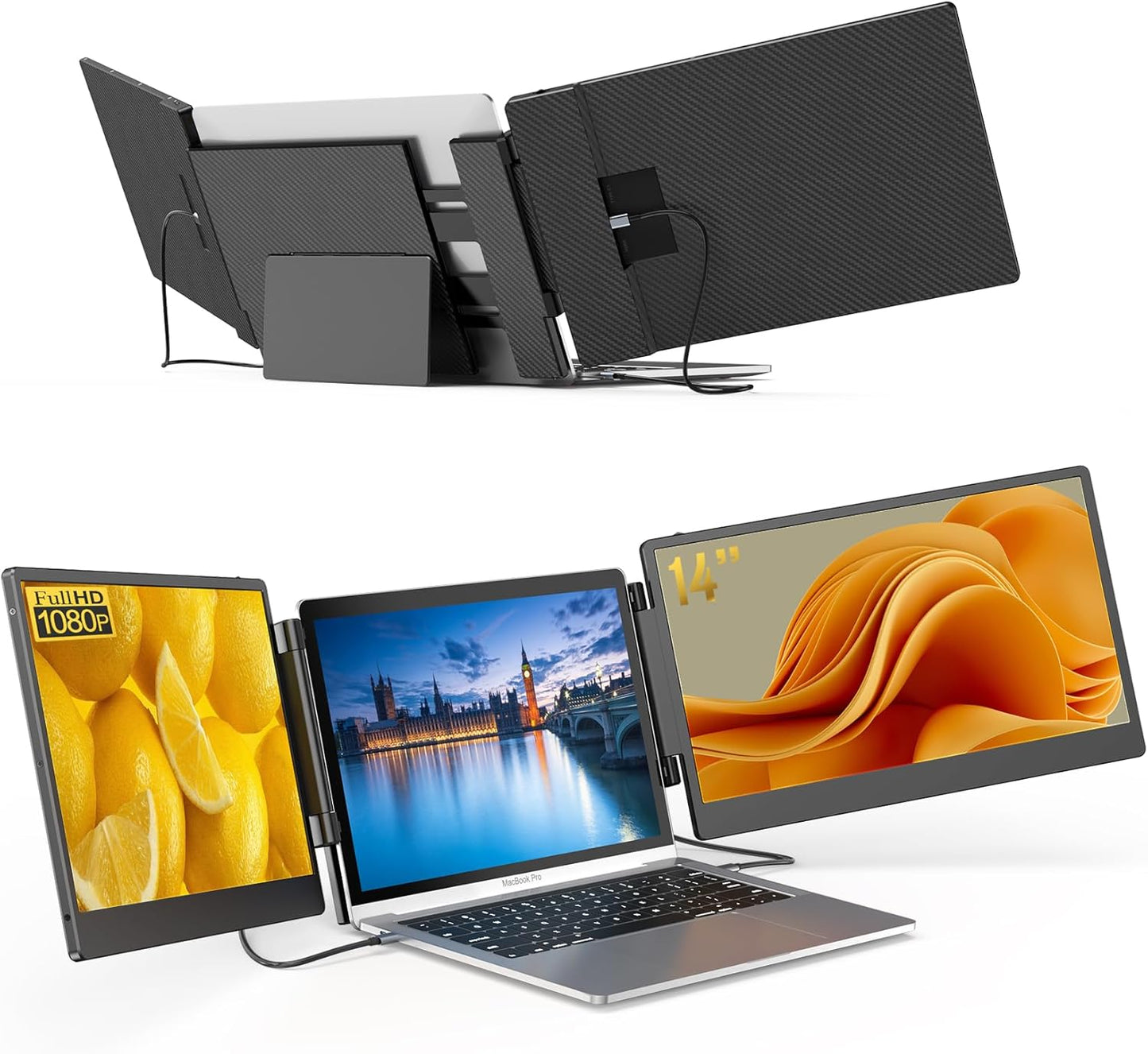 Portable Triple Monitor: 300% More Efficient FHD Display