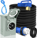 PAULINN Generator Cord 50 Amp 25FT & Power Inlet Box - Emergency