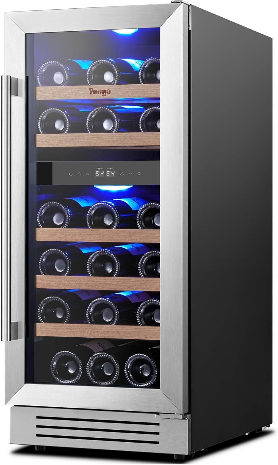 Yeego Wine Fridge Cooler - 15 Inch Dual Zone Wine Refrigerator
