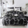 Black White Grey Queen Comforter Set - Marble Comforter