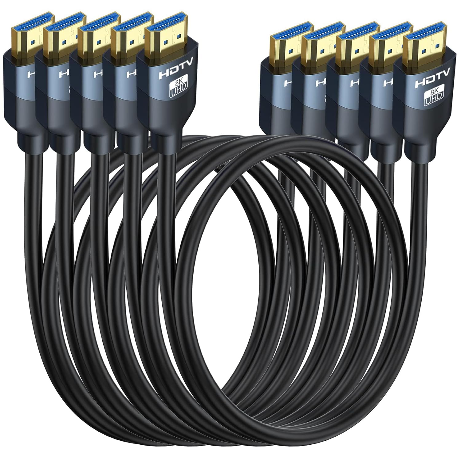 8K HDMI 2.1 Cables 3FT 5-Pack for Gaming and Streaming