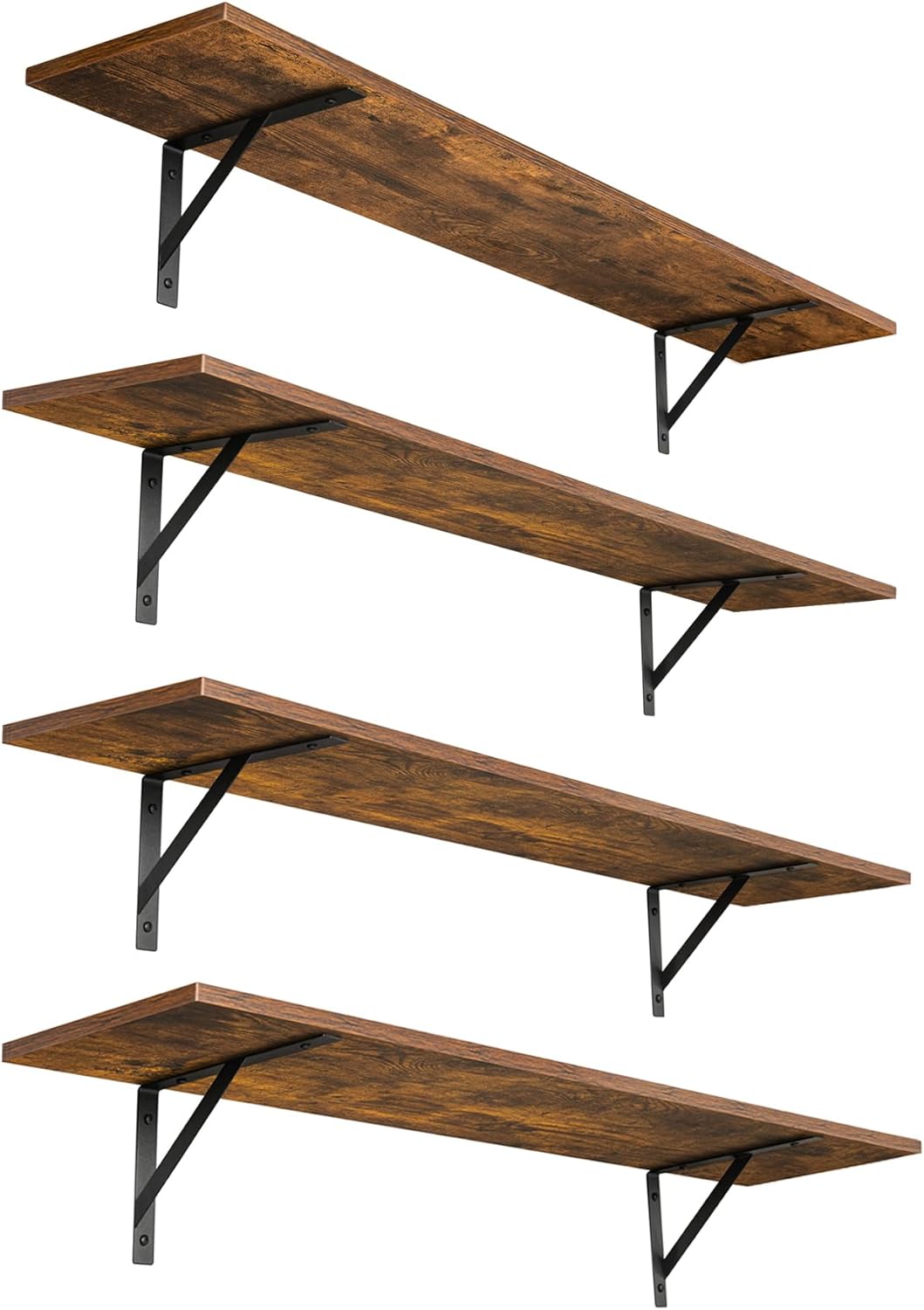 DINZI LVJ Long Wall Shelves Set of 4 for Extra Large Storage