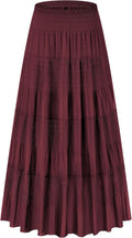 CYiNu Chiffon High Waist Tiered Pleated Floral Maxi Skirt - Boho