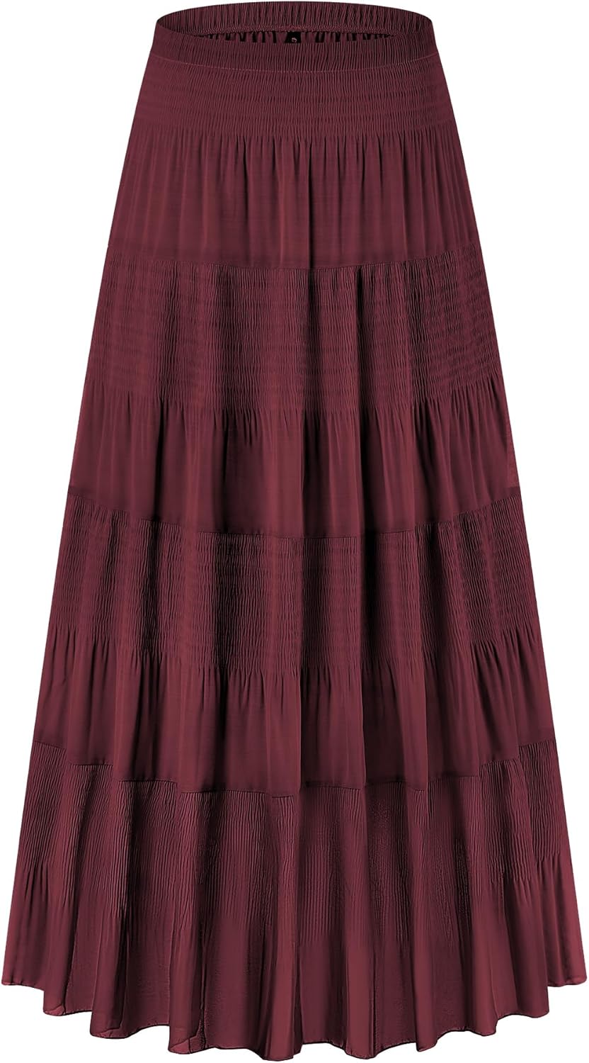 CYiNu Women's Floral Printed A-Line Maxi Skirt for All Occasions