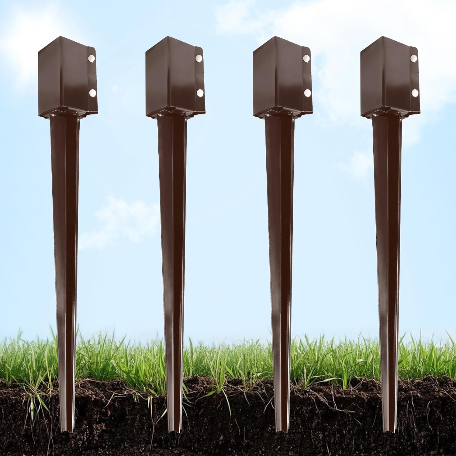 Heavy Duty Metal Fence Post Anchor for Mailbox and Deck Railing