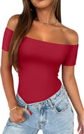 Women Off The Shoulder Thong Bodysuit - Double Lined Comfort