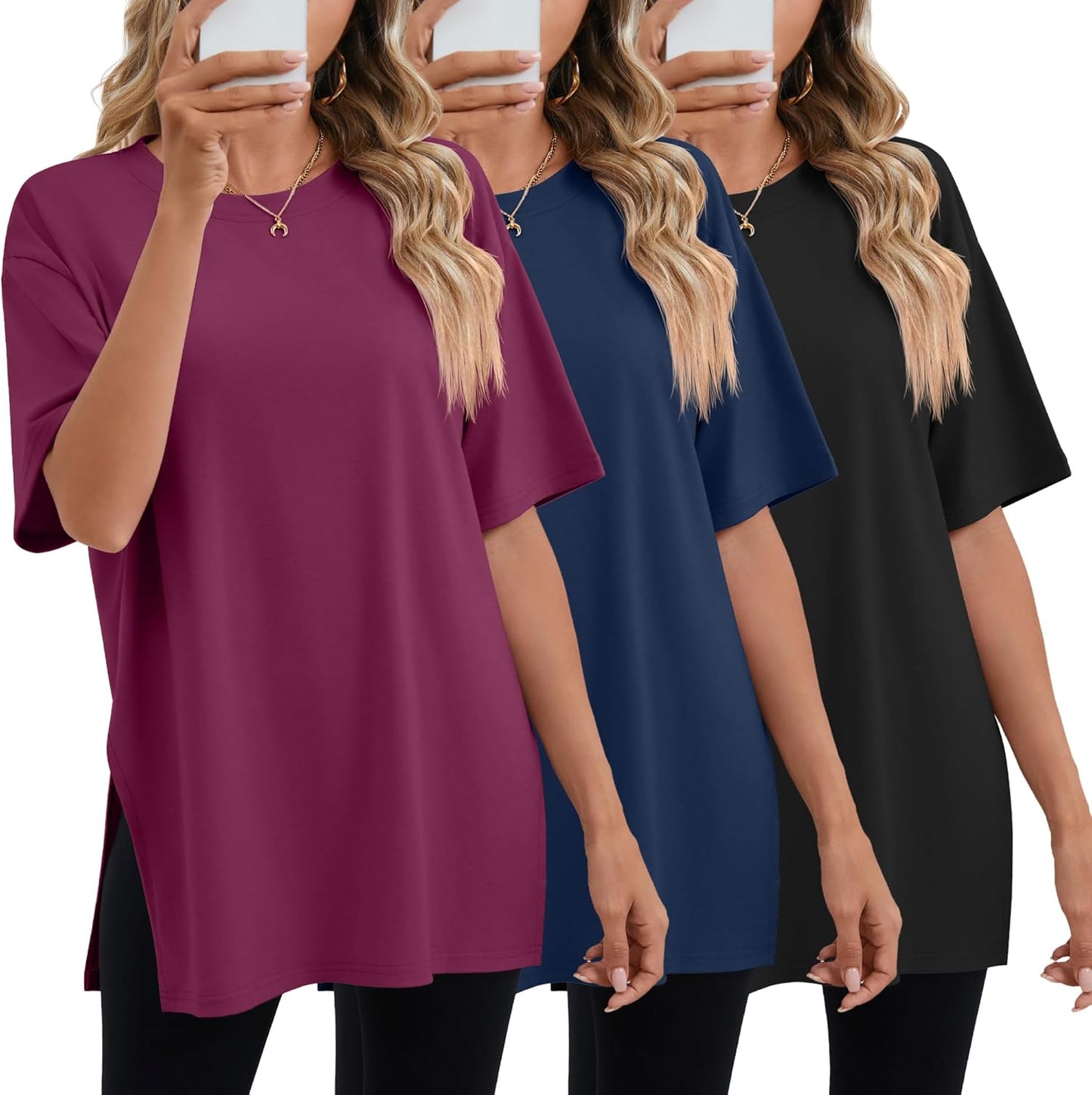 Huukeay Women's Oversized Gym T Shirts for Casual Workout