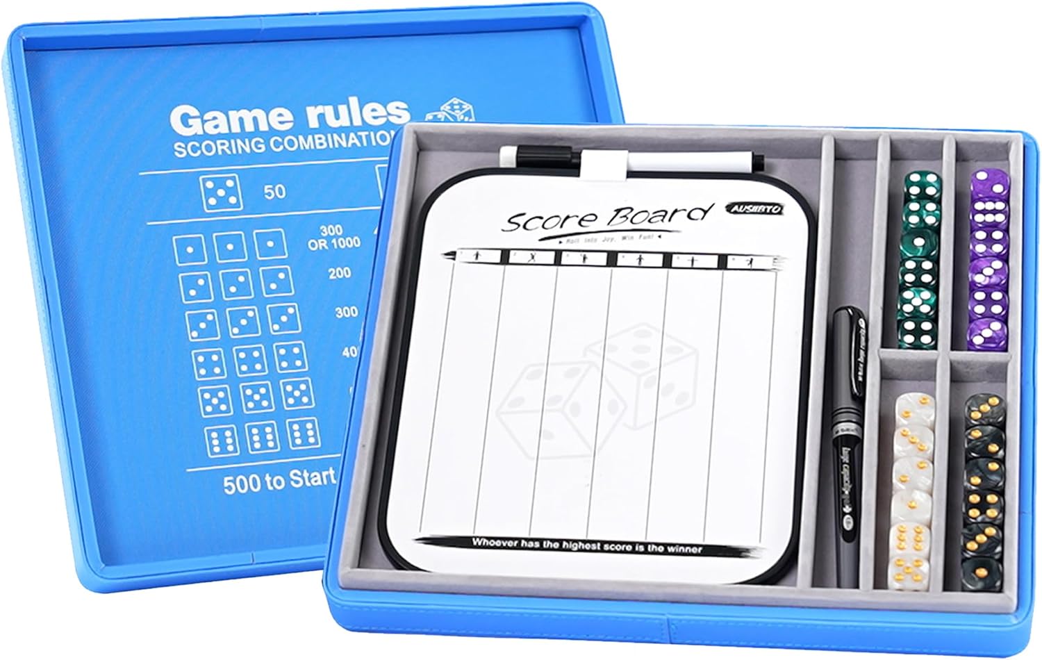 Deluxe Farkle Dice Tray and Storage Case for Family Fun