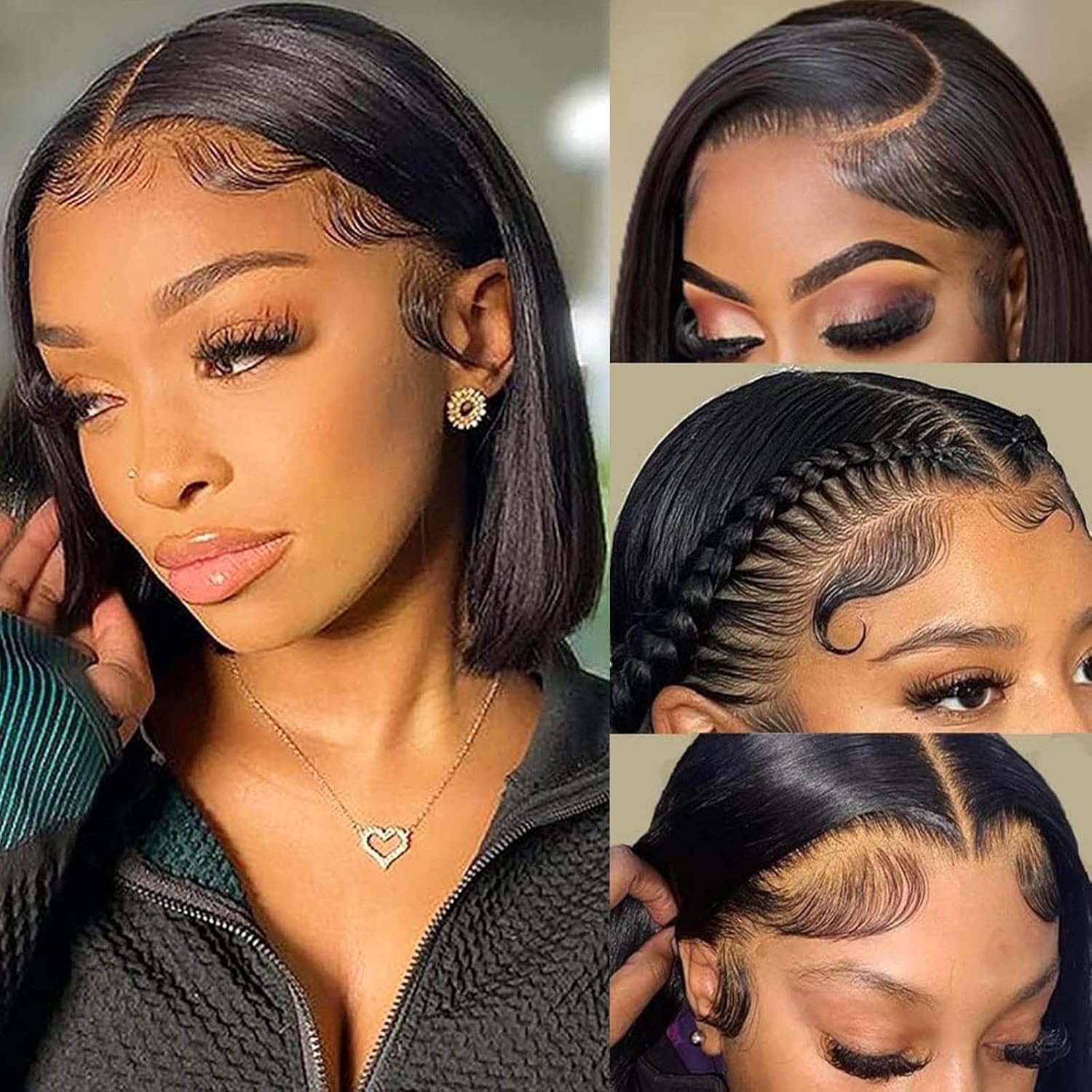 10 Inch Real Human Hair Wigs for Black Women - Bob Wig Style