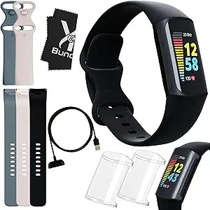 Fitbit Charge 5 Bundle - Advanced Fitness Tracker with GPS