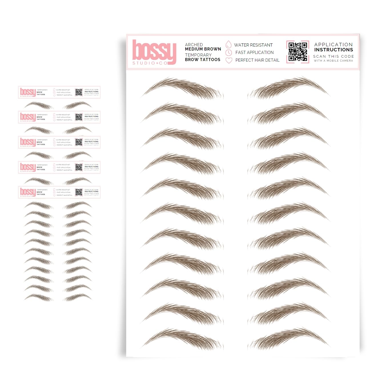 5 Pack Waterproof Eyebrow Tattoos for Natural Hair-Like Brows