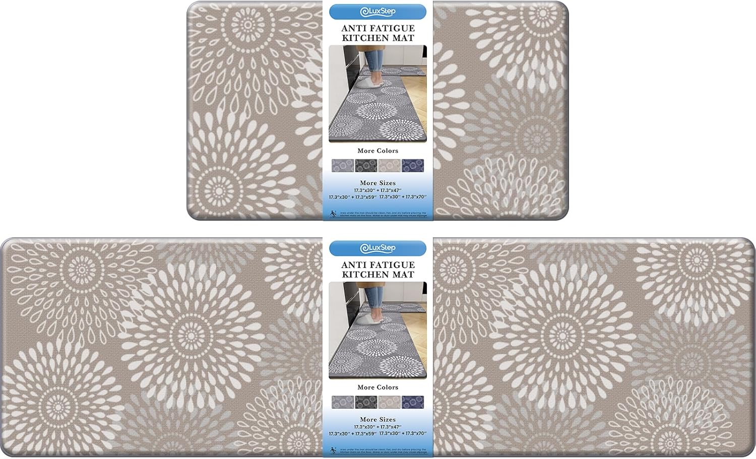 LuxStep Anti-Fatigue Kitchen Mats for Comfort and Safety