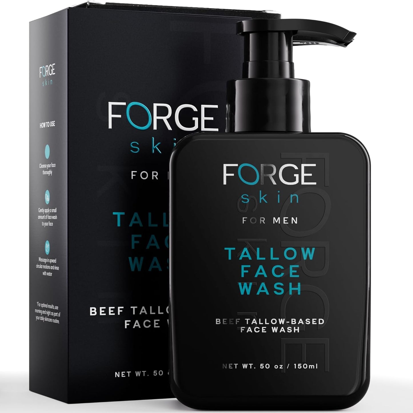 Beef Tallow Face Wash for Men - Hydrating Cleanser & Exfoliator