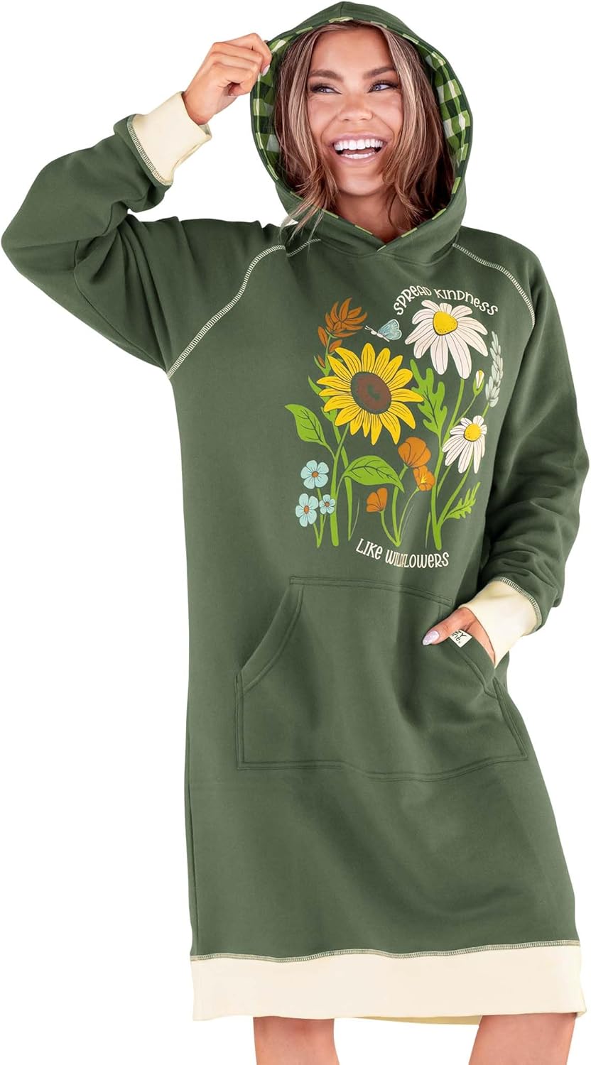 Oversized Hoodie Sweatshirt for Women - Cozy Sleepwear Dress