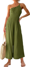 Stylish Women's Summer One Shoulder High Waist Jumpsuit