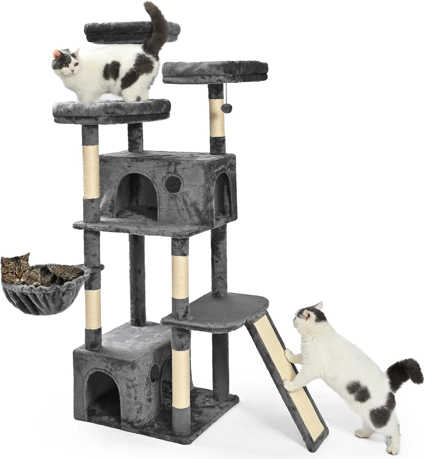 Multi-Level Cat Tree Tower with Condos and Scratching Posts