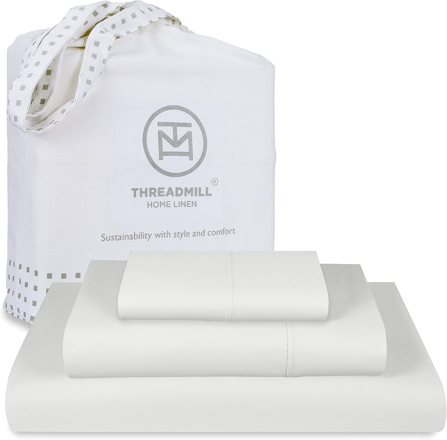 Threadmill 100% Cotton Twin Sheets Set with Deep Pocket Comfort