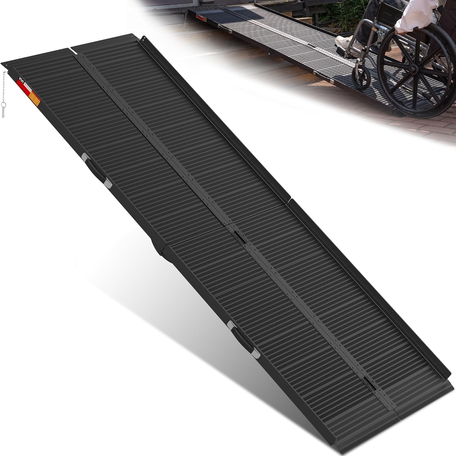 VNN Portable Wheelchair Ramp 8FT for Home Steps and Doorways