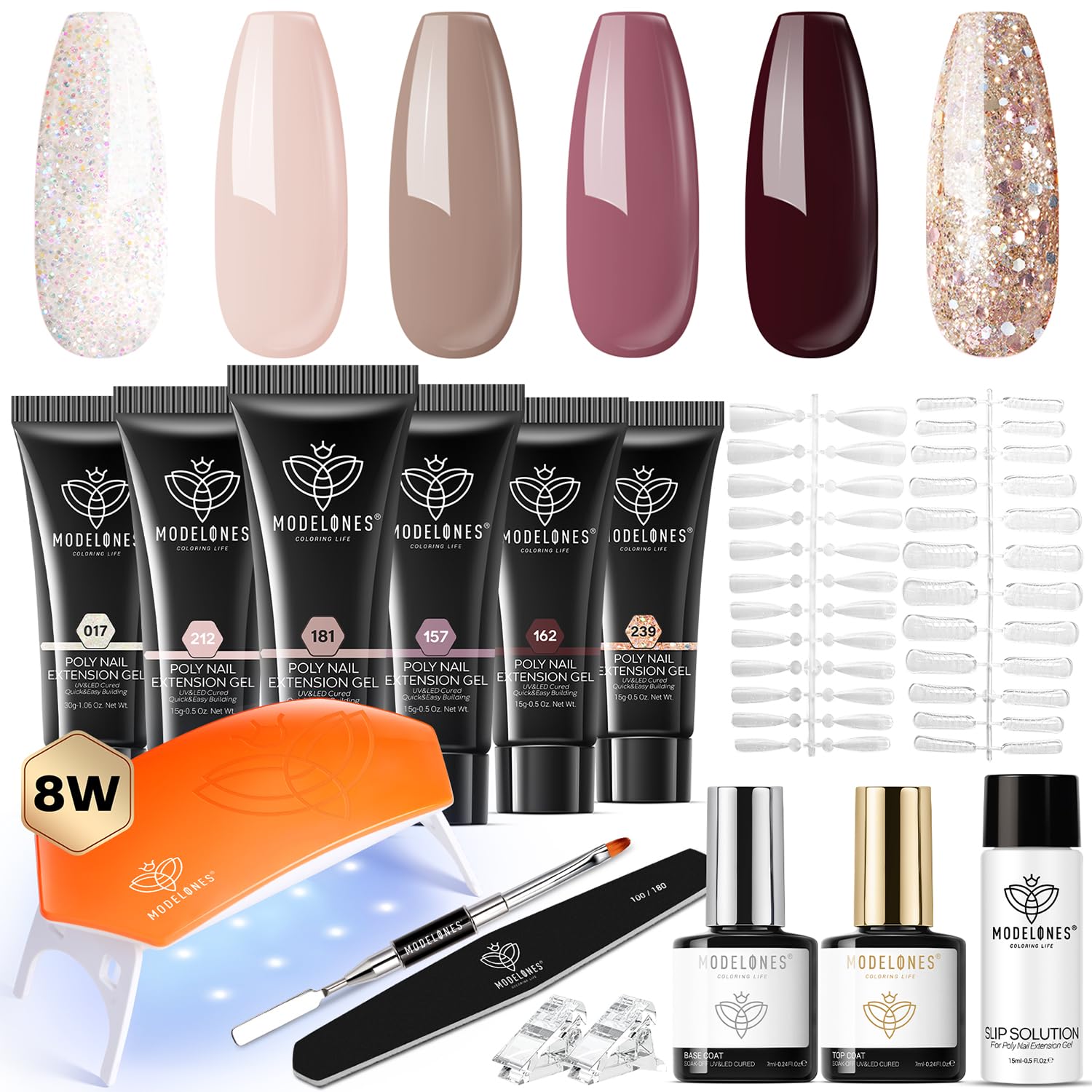 Modelones Poly Extension Gel Nail Kit for DIY Nail Art at Home