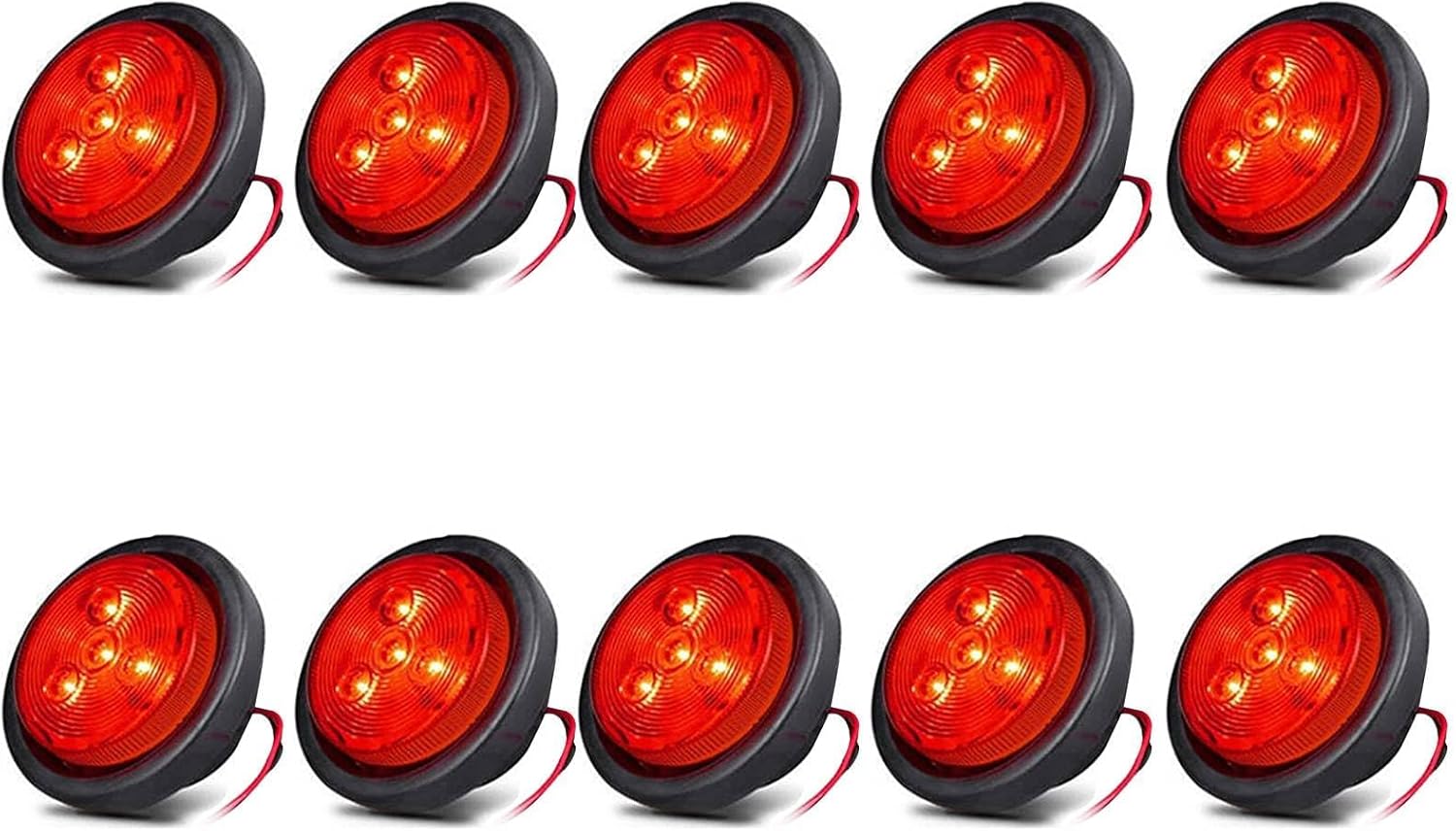 NEW SUN 10-Pack 2.5 in Round LED Trailer Lights for Safety
