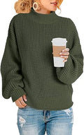 Womens Turtleneck Oversized Sweater - Slouchy Batwing Pullover