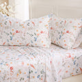 Floral Percale Cotton King Sheets Set - Crisp Breathable Comfort