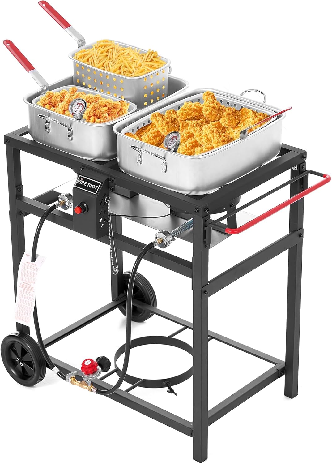 Deep Fryer with Double Burner for Outdoor Cooking Needs
