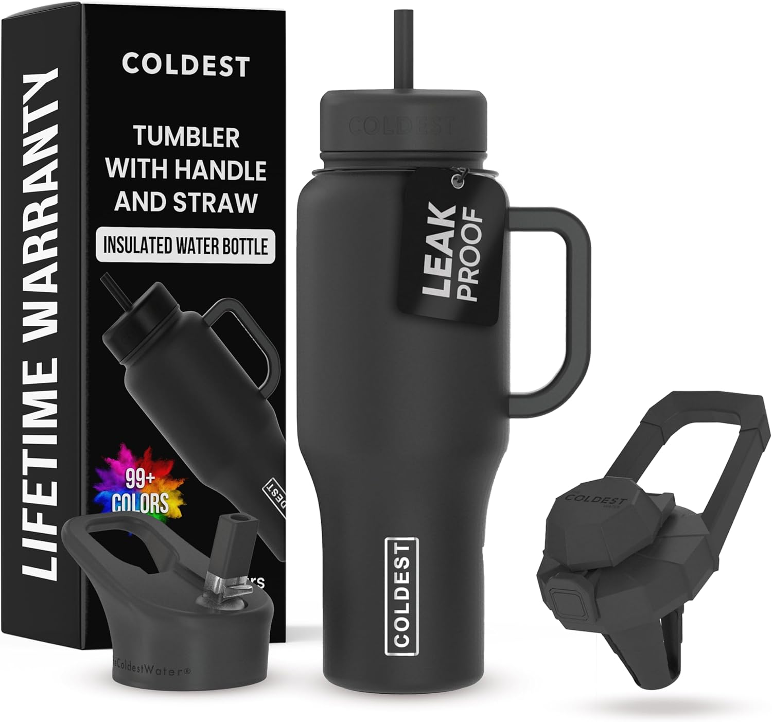 Coldest Tumbler with Handle and Straw - 100% Leak Proof Insulated