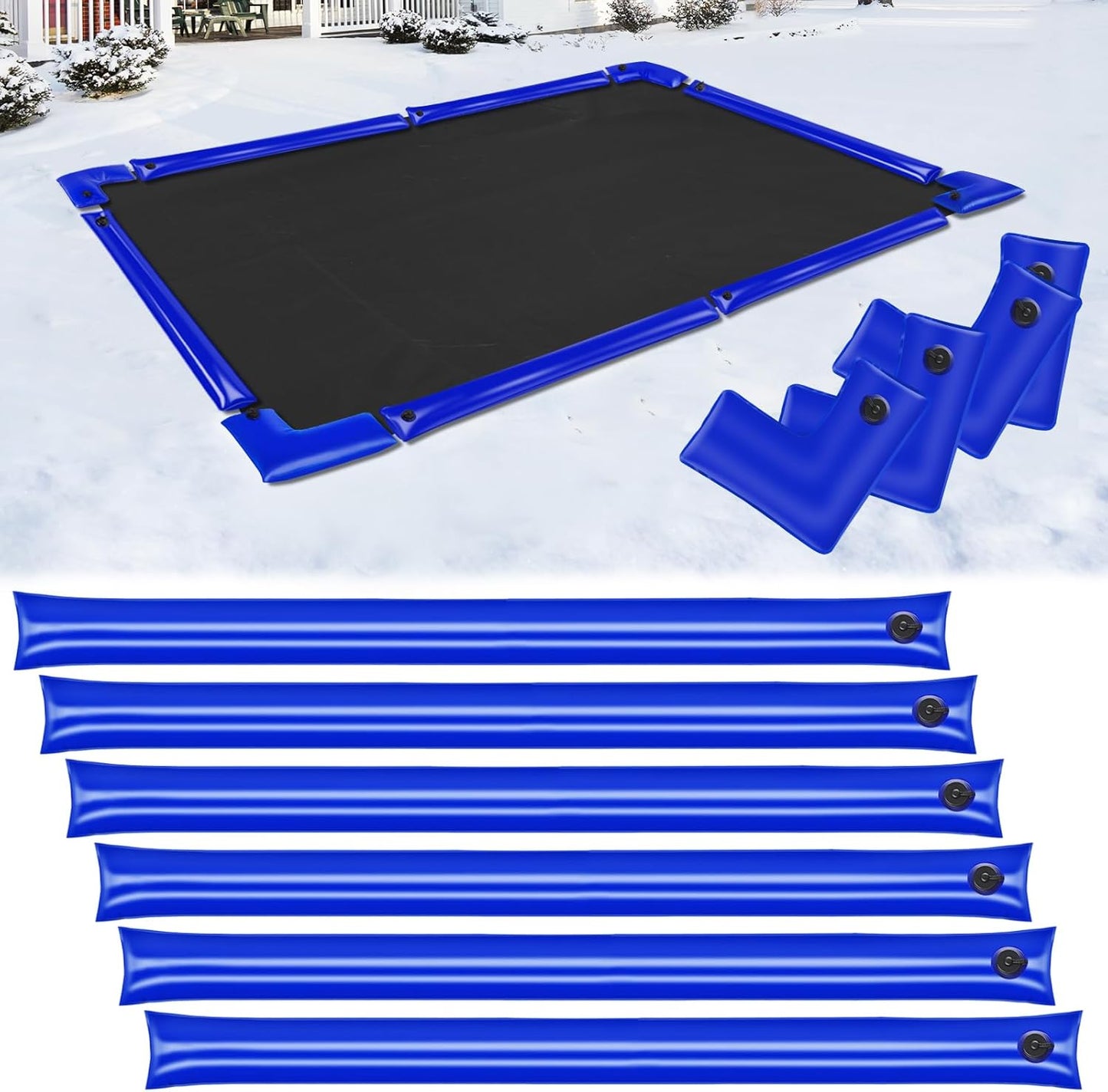 10 Pack 0.6mm Thicker Pool Cover Water Bags with Corner Tubes