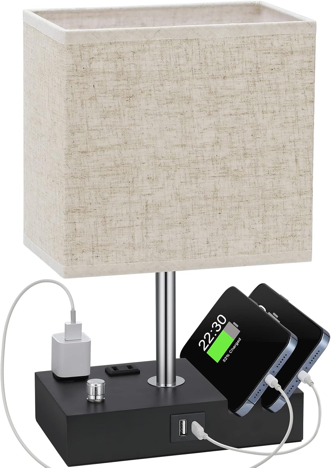 Kakanuo Table Lamp with USB Ports and Dimmable Features