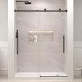 Frameless Glass Shower Door 55-60ft W x 76ft H Sliding - Matte Black