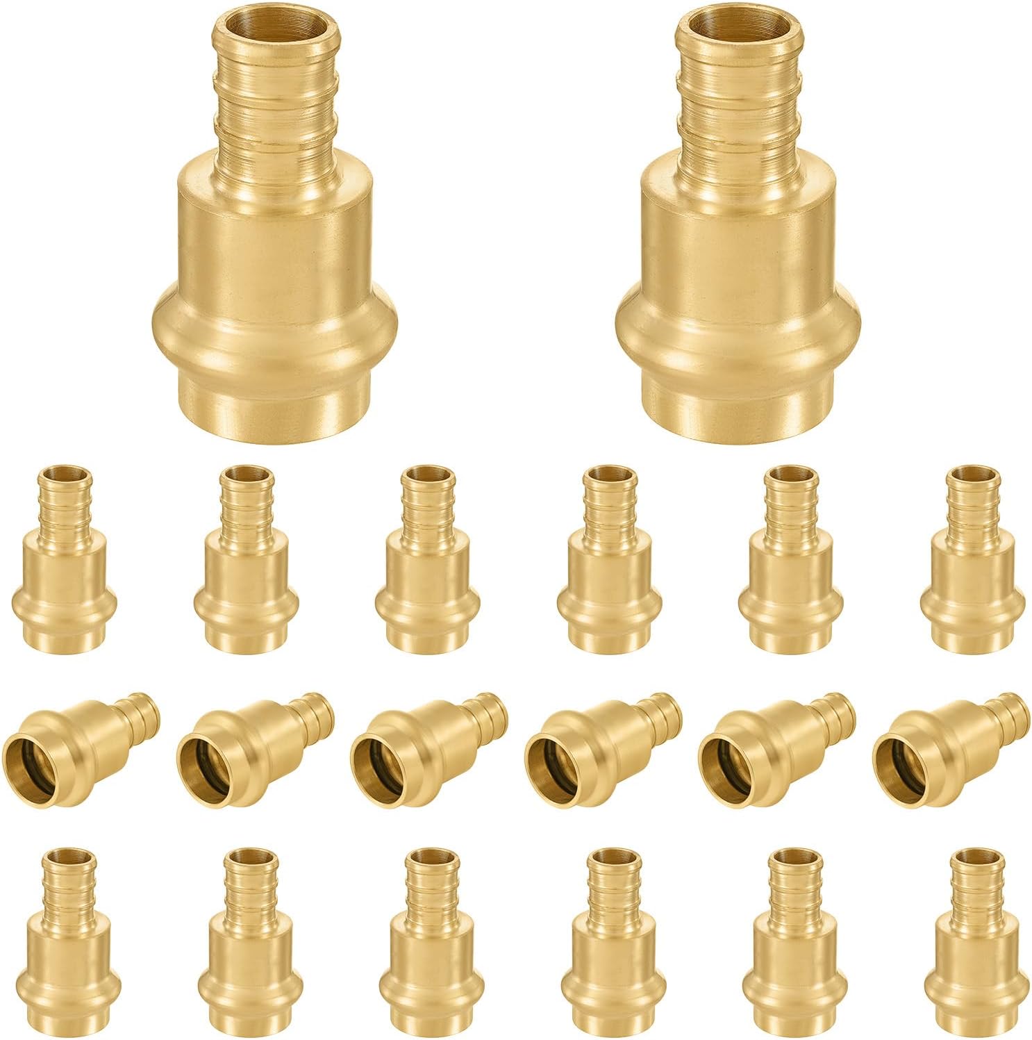 FOSKAN 1/2 inch Press x 1/2 inch PEX Crimp Brass Coupling Adapter