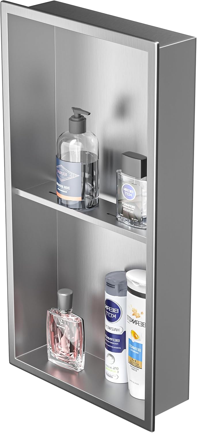 Stainless Steel Shower Niche 24in X 12in for Easy Bathroom Storage