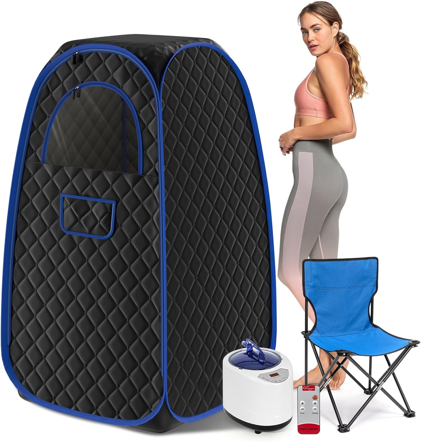 Portable Foldable Steam Sauna: Remote Control, 9 Levels