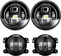 LX-LIGHT DOT Approved 7ft Black LED Headlights + 4ft Fog Lights
