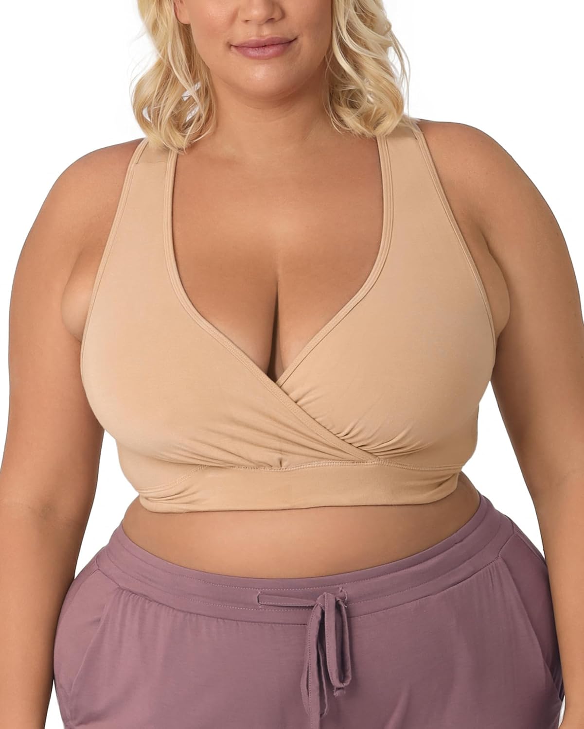 French Terry Nursing Bra for Breastfeeding and Sleep Comfort