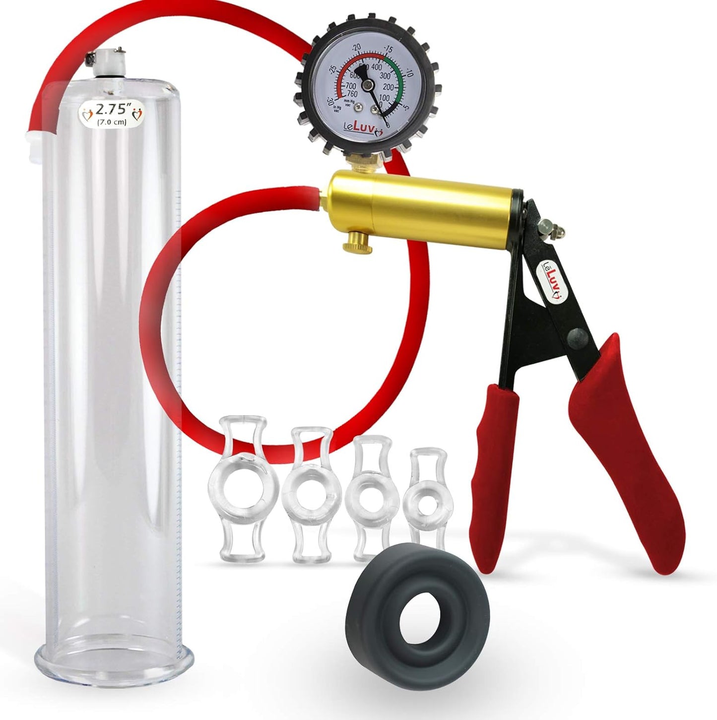 LeLuv Ultima Penis Pump Kit with Premium Silicone Grips