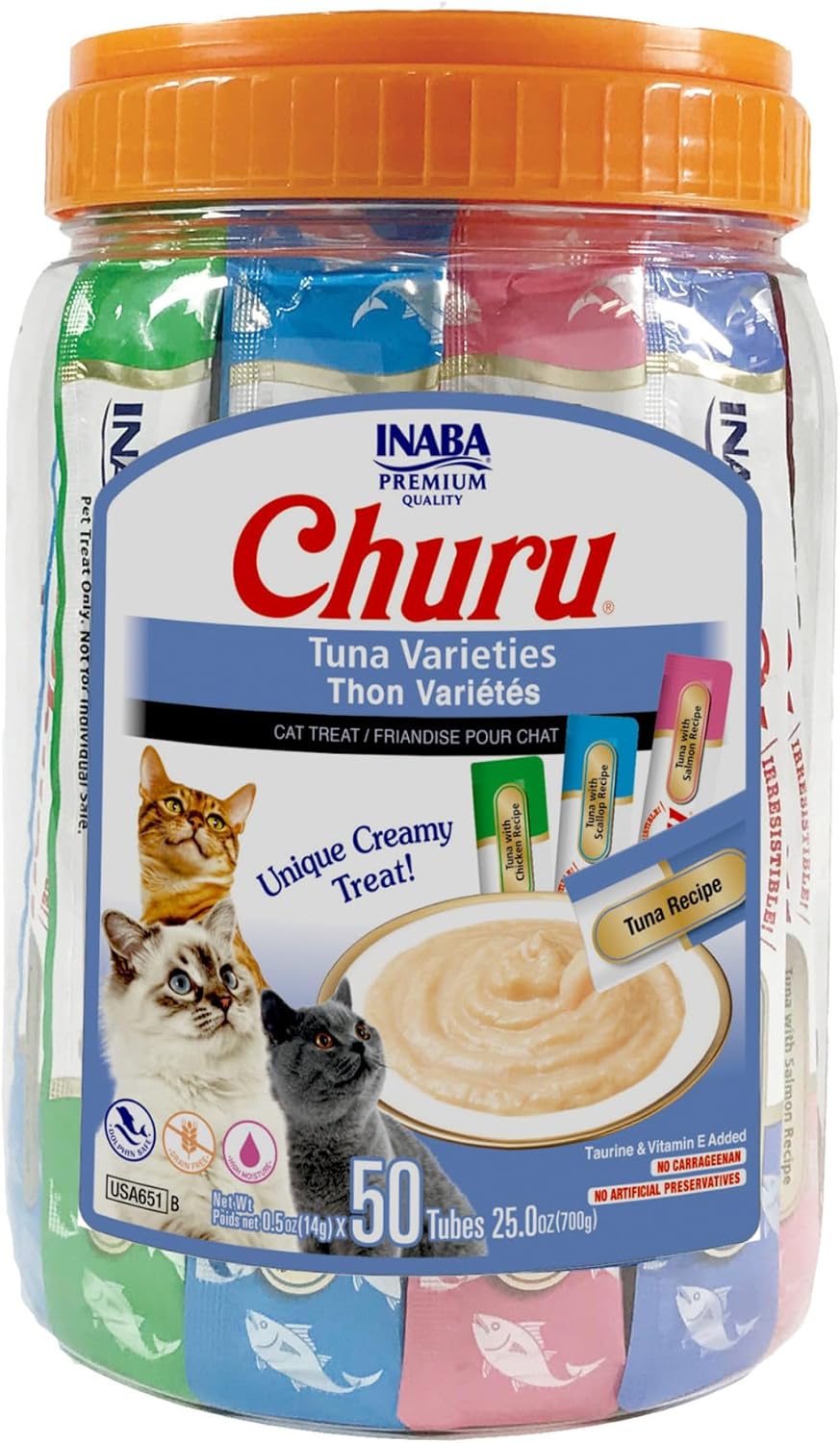 Churu Cat Treats - Grain-Free Lickable Puree for Cats
