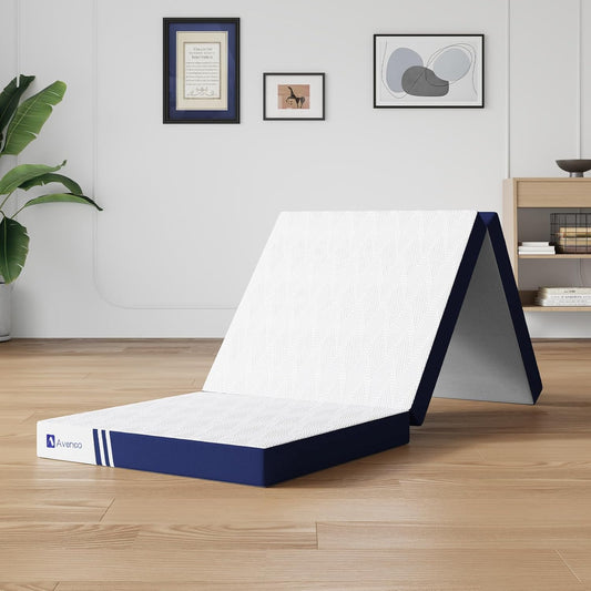 Avenco Foldable Mattress Single - Portable 4 Inch Memory Foam