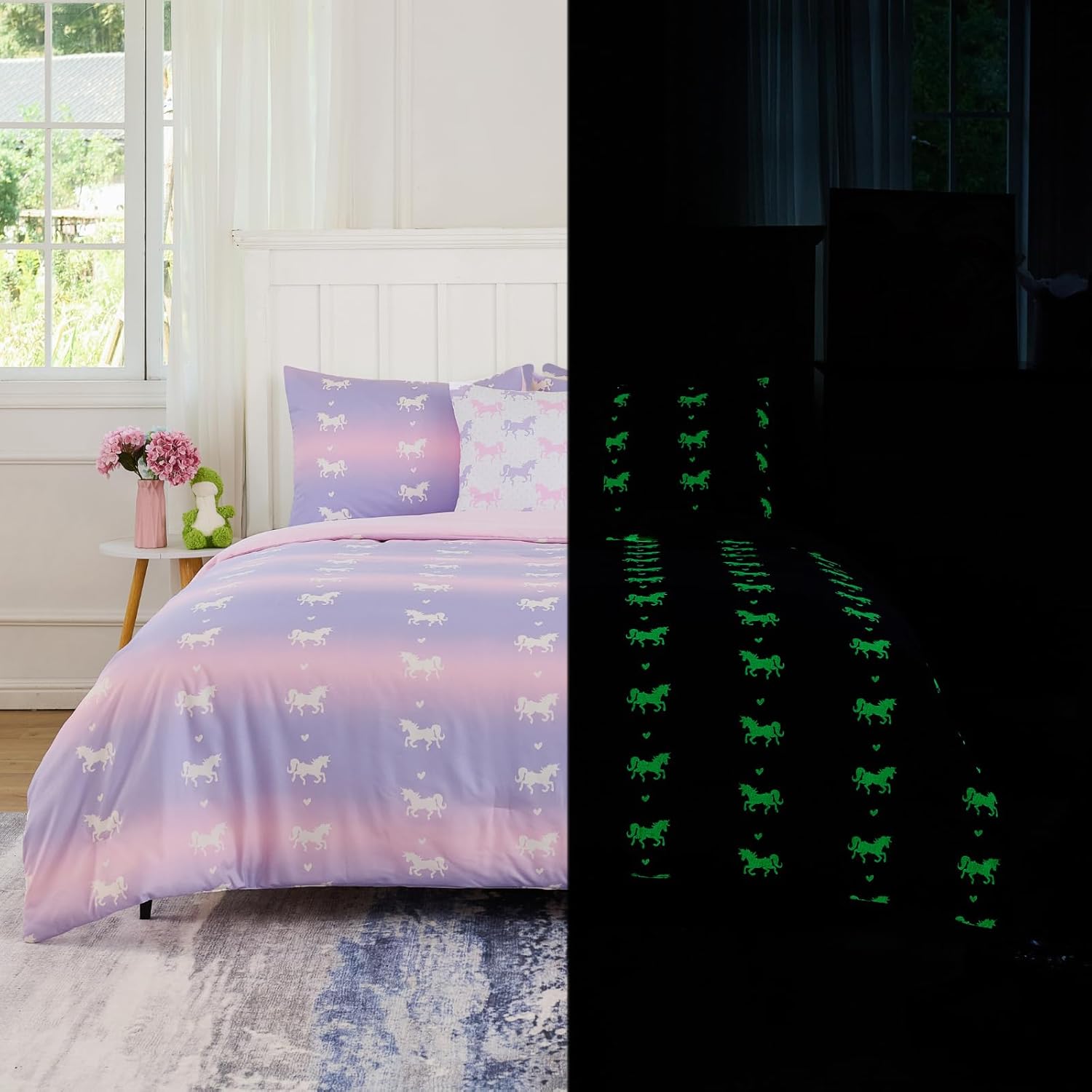 Cokouchyi Twin Comforter Sets for Boys Girls with Unicorn Design