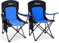 EMERIT Oversized Padded Camping Chair 2 Pack - Heavy Duty Comfort