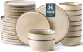 Ceramic Dinnerware Sets for 12, 36 Pieces - Reactive Glaze Stoneware