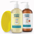 Happy Cappy Medicated and Daily Shampoo and Beanie Brush Bundle
