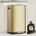 13 Gallon Gold Trash Can with Lid - Fingerprint Proof Stainless Steel