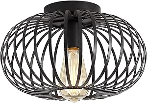 Modern Black Flush Mount Light Fixture for Hallway and Living Room