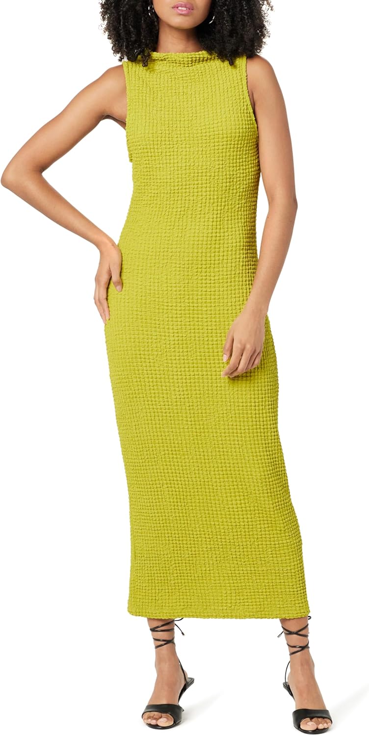 The Drop Womens Lena High Neck Textured Midi Dress Review