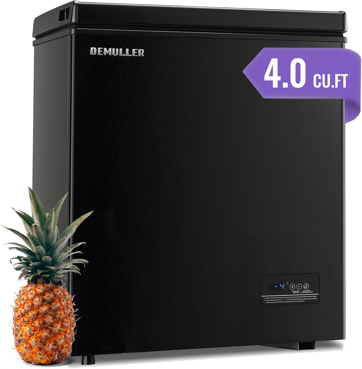 4.0 Cubic Feet Deep Chest Freezer with Electronic Display Screen