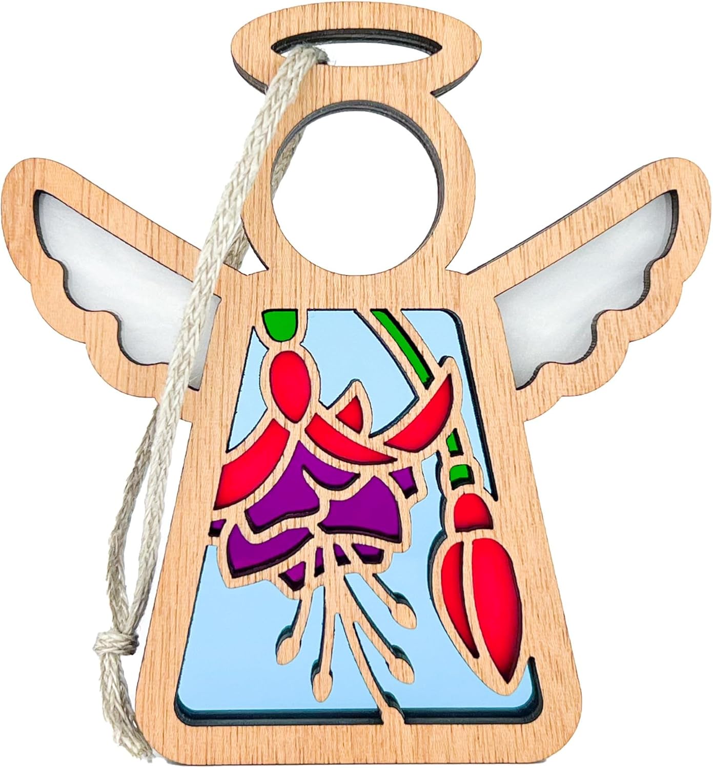 3.5 in Fuchsia Christmas Ornaments - Beautiful Angel Keepsakes