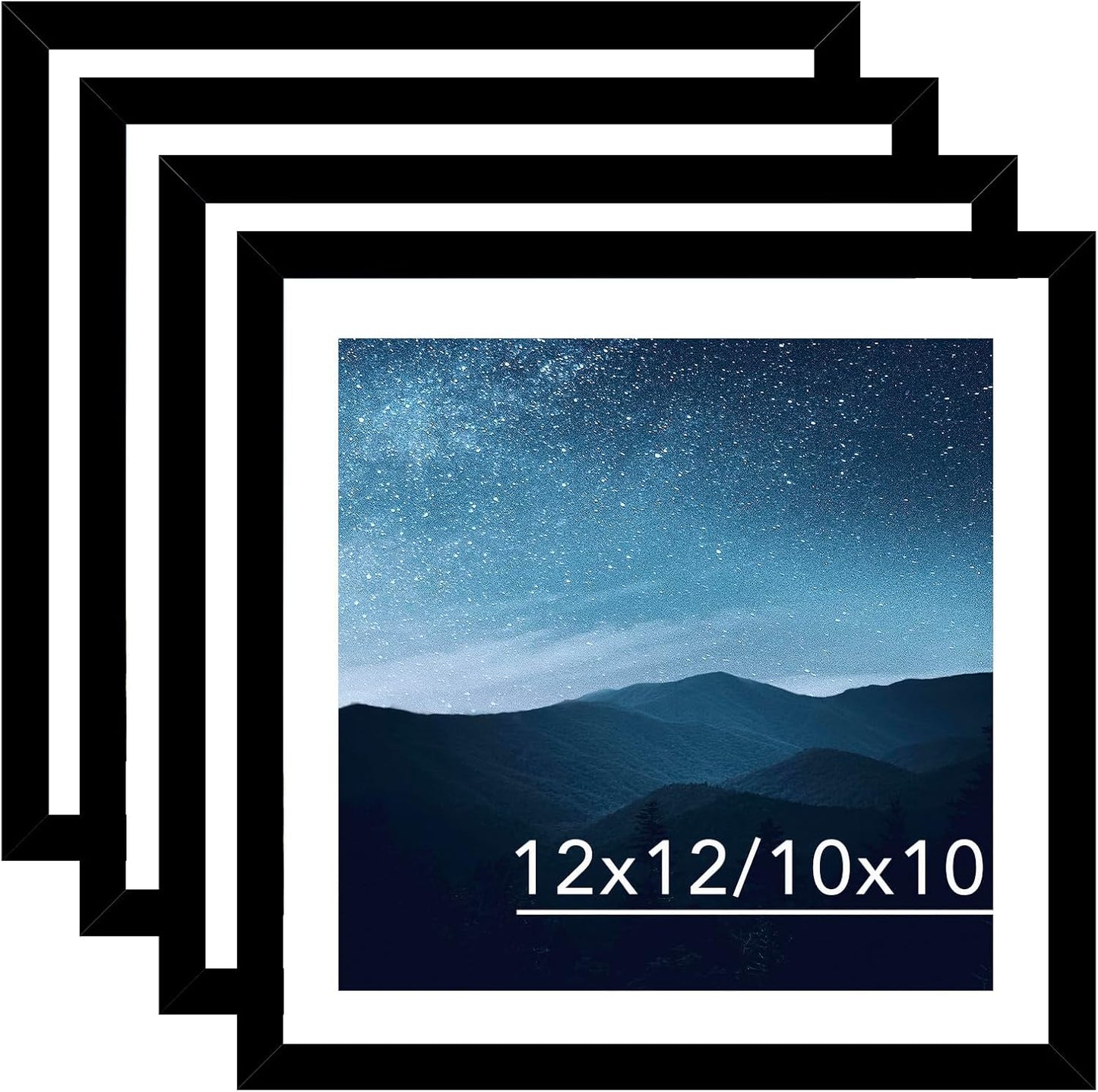 12x12 Picture Frame Set of 4 Black for Diamond Art Display